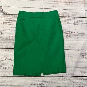 J Crew green pencil skirt size 0